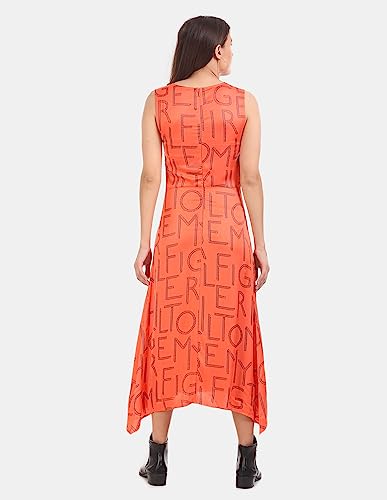 Tommy Hilfiger Women's Viscose Shift Below Knee Casual Dress (P0AWV147_Orange