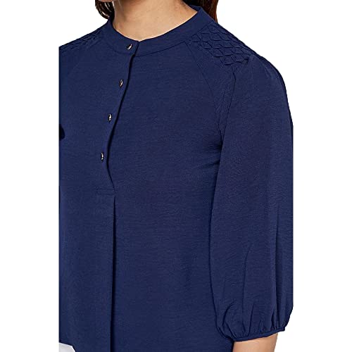 AND Women's Regular Fit Shirt (FW22AS034TCEY_Navy 14)