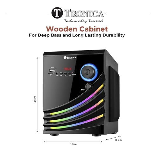 TRONICA Firefly 40W 5.1 Bluetooth Home Theater System with FM/PenDrive/Sd Card/Mobile/Aux Support & Remote (5.1 Speaker Set) Black