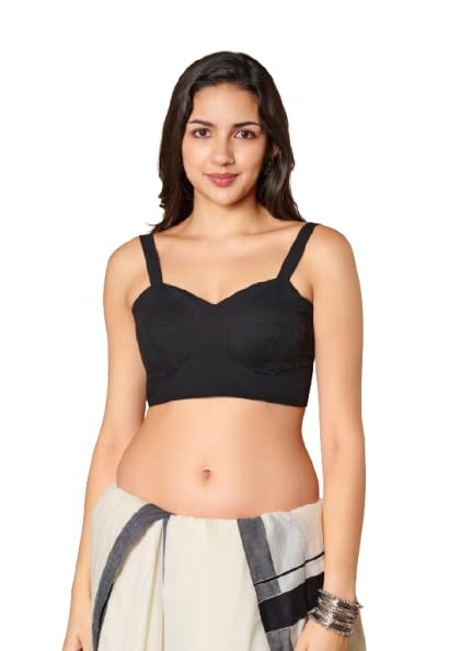 S SALWAR STUDIO Black Sleeveless Blouse for Women