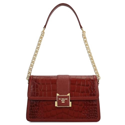 Da Milano Leather Red Shoulder Bag for Women (00870OL)