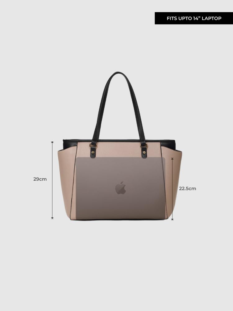 Miraggio Abby Laptop Tote Bag Fits Upto 14 Inch Laptop | Shoulder Bag For Women Office Use | Office Bag For Women Stylish