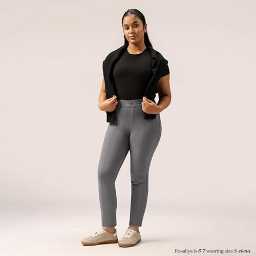 BlissClub Womens Ultimate Cigarette PantsGowri Grey SmokeL - Tall