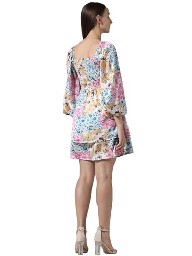 ONLY Women's Polyester A-Line Above The Knee Dress (15337310-Cloud Dancer_Cloud