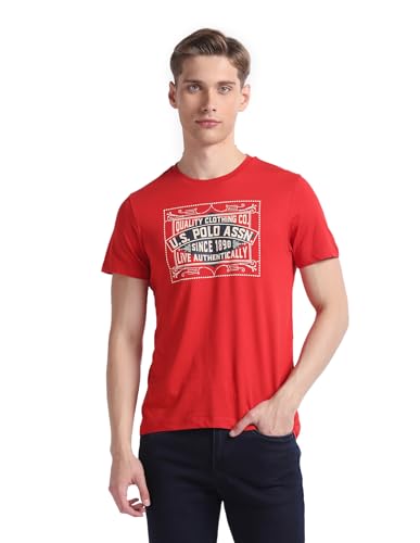 U.S. POLO ASSN. Men's Regular Fit T-Shirt (UDTSHS0733_Red
