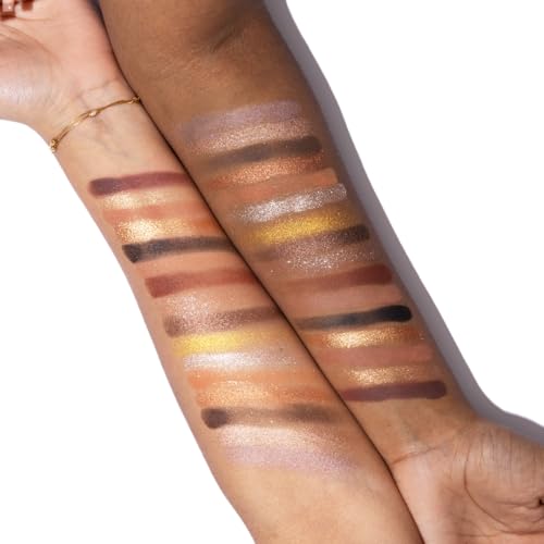 Makeup Revolution Forever Flawless Eyeshadow Palette- Bronze Temptation | Highly Pigmented and Blendible | Includes 18 shades- Glitters and Mattes | Long Wearing and Waterproof - 19g