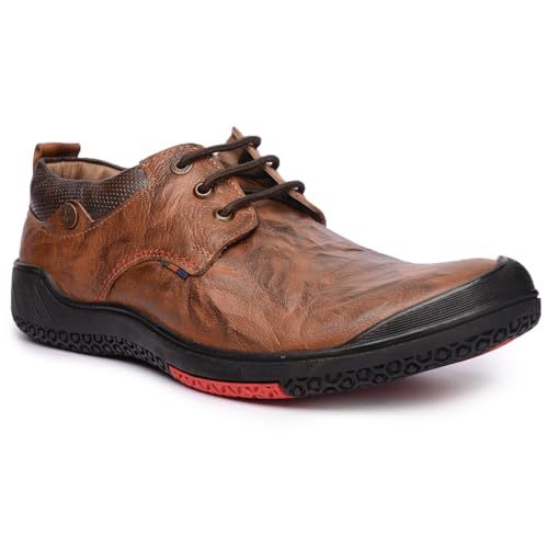 Buckaroo Adults-Men New Bradley Leather Denim Classic Shoes Lace Up Tan,UK 11