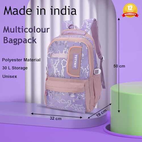 Tinytot 30 Litre, Stylish & Trendy Water Resistant Hi Storage School Collage Travel Laptop Backpack Bag for Boys, Girls, Mens & Womens, 20 Inches (Black)
