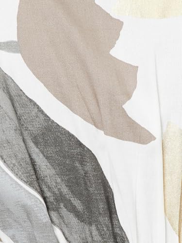 Women Printed A-Line Dress,Off White,XS