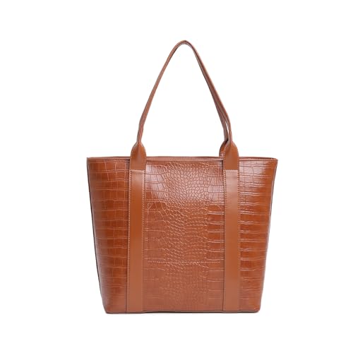 Fastrack Chic Textured Tote Bag for Women | Stylish Casual Bag for Ladies, Women, Girls | Trendy Everyday College Bag Made of Faux Leather (Tan)