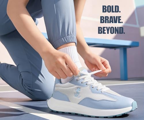 LOUIS STITCH Women’s Frost Blue Lightweight Athleisure Sport Shoes | Lightweight Casual Sneakers | Sporty Lace-Up Sneaker and Athleisure Wear| Perfect for Casual, Gym & Travel Wear | LSLD-AT-RF01 | UK-8