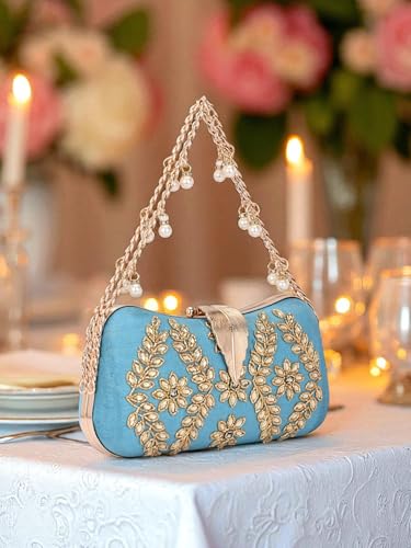 TOOBA Handicraft Women's Embellished Purse With Shoulder Strap| Evening Bag, Bridal Purse & Party Handbag | Wedding & Special Occasion Clutch