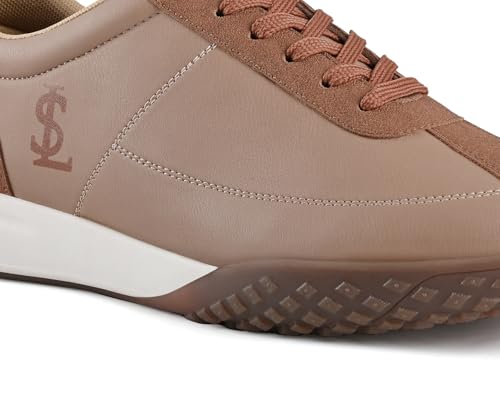 LOUIS STITCH Russet Tan and Beige Sneaker for Men | Comfortable Lace-Up Sneaker | LSP-SNK-AVI009-TNBG | UK-10