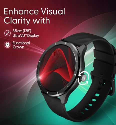 Fastrack FR2 Smart Watch, 1.38" UltraVU HD Display, Blazing Fast UI, Working Crown, AI Voice Assistant, IP68 Water & Dust Resistant, Health Suite, BT Calling, Smartwatch for Men & Women (Wine Red)