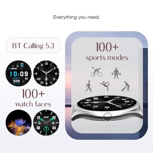 Noise Twist 2 Smart Watch with 1.43” AMOLED Screen, AI Search & Voice Assistant, Bluetooth Calling, Stainless Steel Back, 7-Day Battery, 100+ Watch Faces, Health Suite, IP68 (Gold Link)
