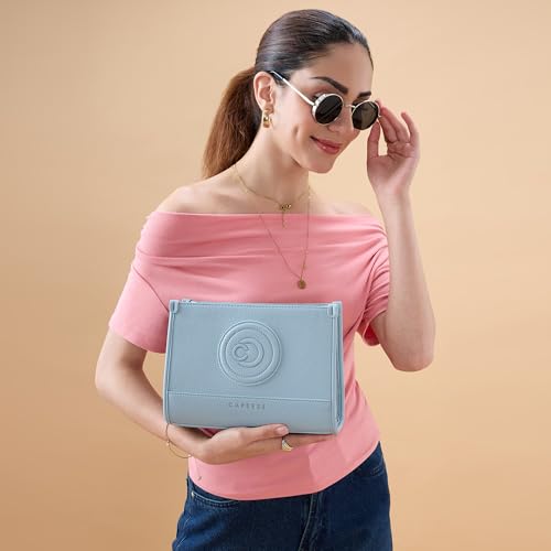 Caprese Suite Medium Sling Bag for Women with Adjustable & Detachable Strap | Multi‑Compartment Shoulder Bag with Secure Zipper Closure | Stylish Everyday & Travel Purse (Powder Blue)