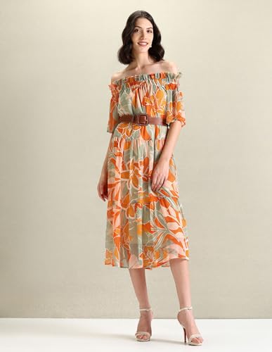 U.S. POLO ASSN. Women's Chiffon Printed A-Line Dress
