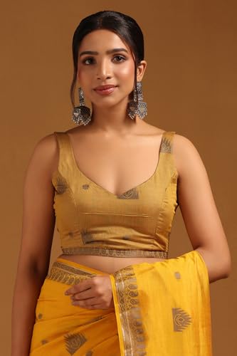 Soch Womens Yellow Art Silk Woven Design Saree