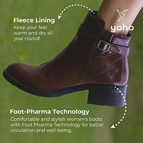 YOHO Brown Boot For Women Stylish and Comfortable | Mid AnkleBoot and Anti Skid Sole |Trendy, Zipper Casual Boots for Womens, Outdoor and Holiday Outings| Size-6
