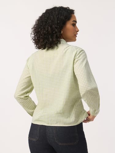 The Souled Store Winnie The Pooh: Garden Fun Women and Girls Full Length Spread Collar Green and White Embroidered Cotton Regular Fit Breathable Lightweight Everyday All-Season Shirt