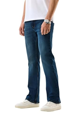 SNITCH Men Casual Jeans | Bootcut Fit with Smooth Texture & Durable Fabric | Cotton Blend & Medium Stretch for All Seasons & Everyday Comfort |Blue
