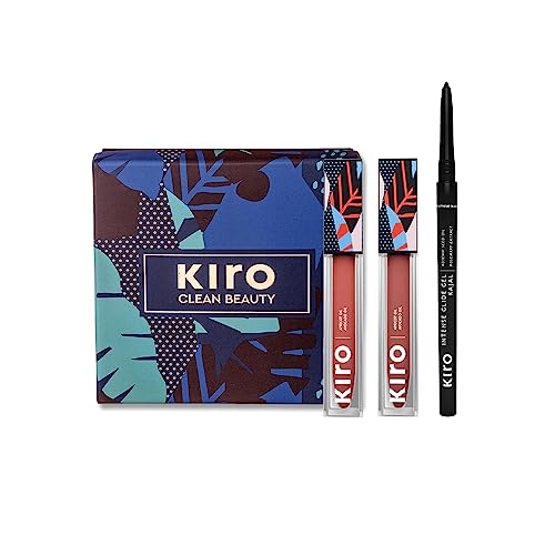 Kiro All You Need Edit - 3in1 Makeup Festive Combo Gift Set - 2 Nude Liquid Lipsticks + 1 Intense Glide Gel Kajal