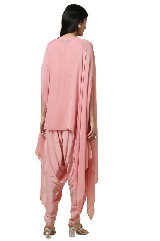 Soch Womens Blush Pink Georgette Embellished Kaftan Suit With Cutdana