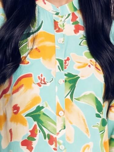 Max Women Floral Print Straight Kurta Set(Green_S)