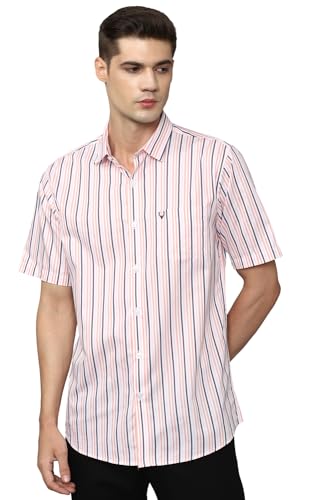 Allen Solly Men's Slim Fit Shirt (Pink)