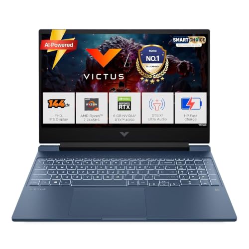 HP Smartchoice Victus, AMD Ryzen 7 7445HS, 6GB RTX 3050, 16GB DDR5(Upgradeable) 512GB SSD, FHD, 144Hz, 15.6''/39.6cm, Wi Care Pack 2 Years Additional Warranty with Onsite Support