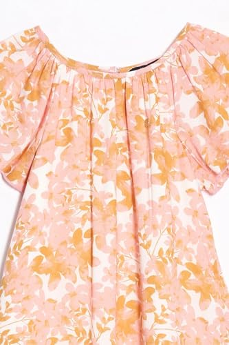Allen Solly Girl's Cotton Modern Below The Knee Dress (AGDRERGFB23019_Peach