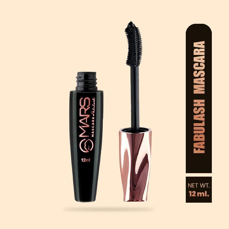 MARS Fabulash Volumizing Mascara | Up to 18 Hours Stay | Waterproof with Intense Jet Black Color (12ml) (Black)