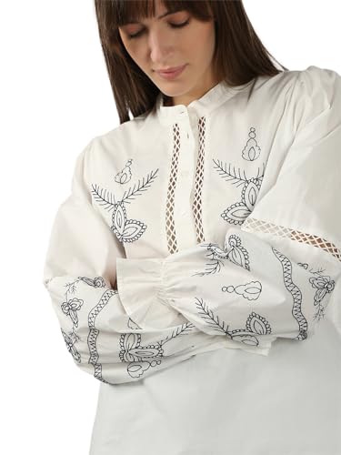 VERO MODA Women's Cotton Regular Fit White Top