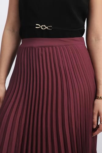 Women Maroon Solid Formal Skirt