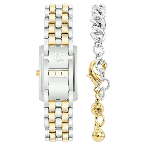Anne Klein Quartz Analog White Dial Two Toned Silver & Gold Metal Strap Watch for Women - NEAKB3991TTST