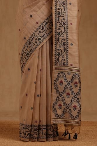 Soch Womens Black Dola Silk Woven Designs Saree