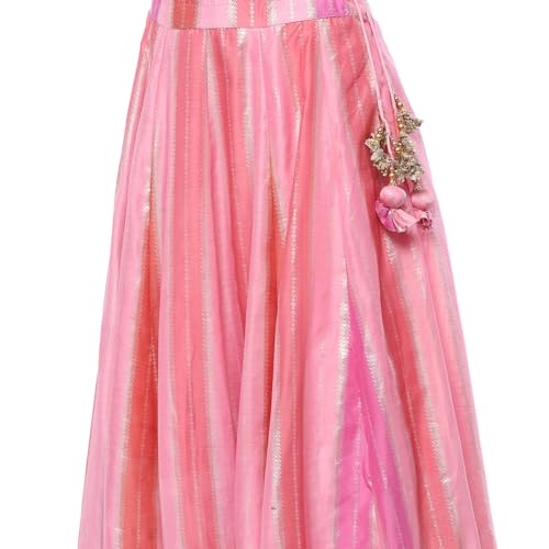 BIBA Women's Pink Polyester Straight Lehenga Set (SKDPSTLPRNCSS9513-SS24_PNK_XL)