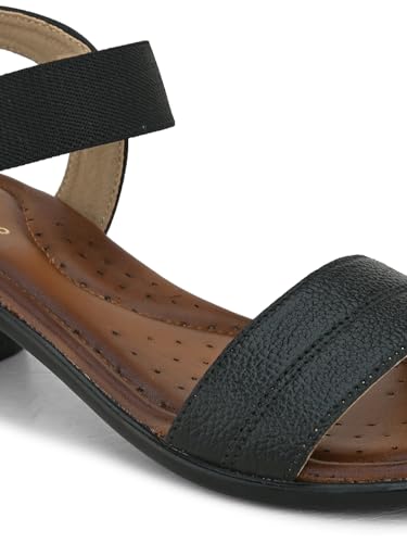 pelle albero Women's Black Leather Slip-On Block Heel Sandals PA-LM-F6609_BLACK_40