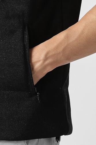 Men Black Solid Casual Jacket