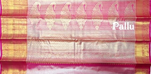 VFCollections Women's Kanchipuram Silk Pure Pattu Sarees With Blouse (VFC445-5)