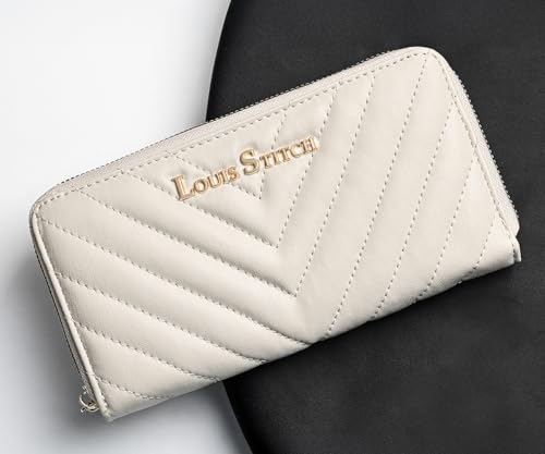 LOUIS STITCH Stylish Beige Zipper Purse for Women | Multi Pocket Ladies Clutch Hand Purse (LS-LDB-WL110-CLSTCUBG)