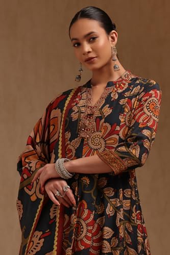 Soch Women's Muslin Salwar Suit Set (EWA5CD22278_Navy Blue