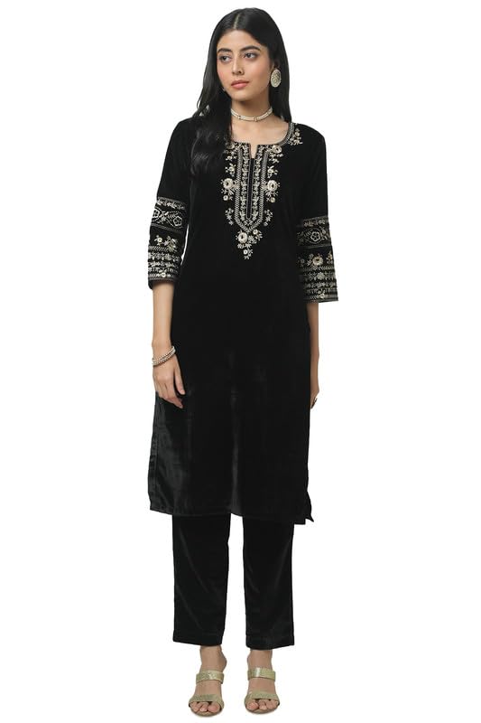 Soch Womens Mustard Brocade Zari Woven Suit Set With Sequins