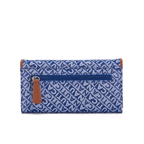 Nautica Women's Perfect Carry-All Money Manager RFID Blocking Wallet Organizer, Navy