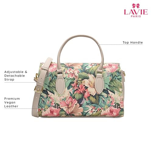 LAVIE PARIS Women's Fleur Medium Satchel Bag | Satchel Handbag for Work | Ladies Purse | Stylish Shoulder Bag | Gift for Women