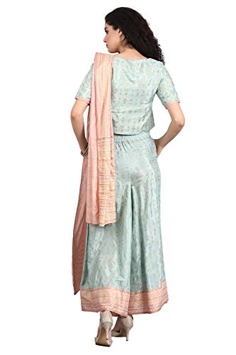 W for Woman Women's Rayon Salwar Suit Set (19FEWS12330-112517_Green_6)