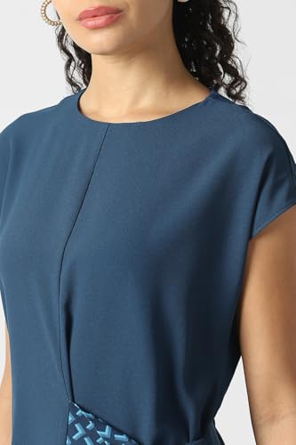 Women Navy Solid Formal Dress