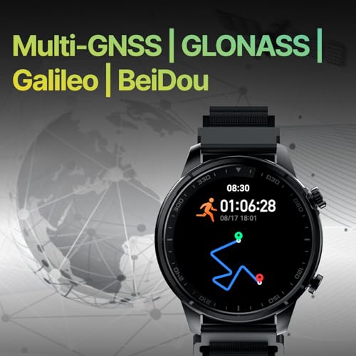 CULT Sprint Running smartwatch with Built-in Turbo Track GPS, Multi-GNSS, Glonass, Galileo & Beidou, 1.43” AMOLED Display, Compass, Strava, Health Tracking, Bluetooth Calling