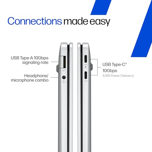 HP Omnibook 5 OLED (Previously Pavilion), Snapdragon X Processor 45 Tops (16GB LPDDR5x, 1TB SSD) 2K,16''/40.6cm, Win11, Office24, Silver, 1.59kg, fb0001QU, Multi-Day Battery AI Laptop