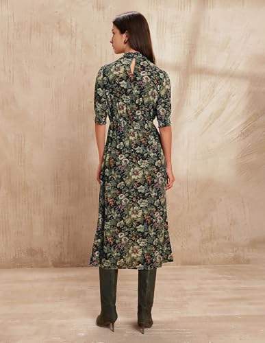 U.S. POLO ASSN. Women's Viscose A-Line Midi Dress (UWAW25DRS189 Multicolor